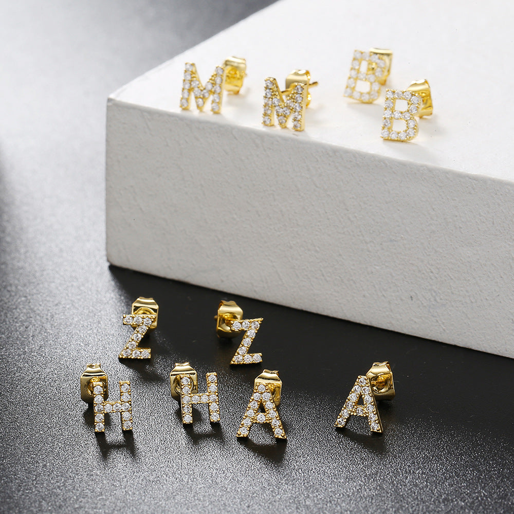 Initial Gold Küpe